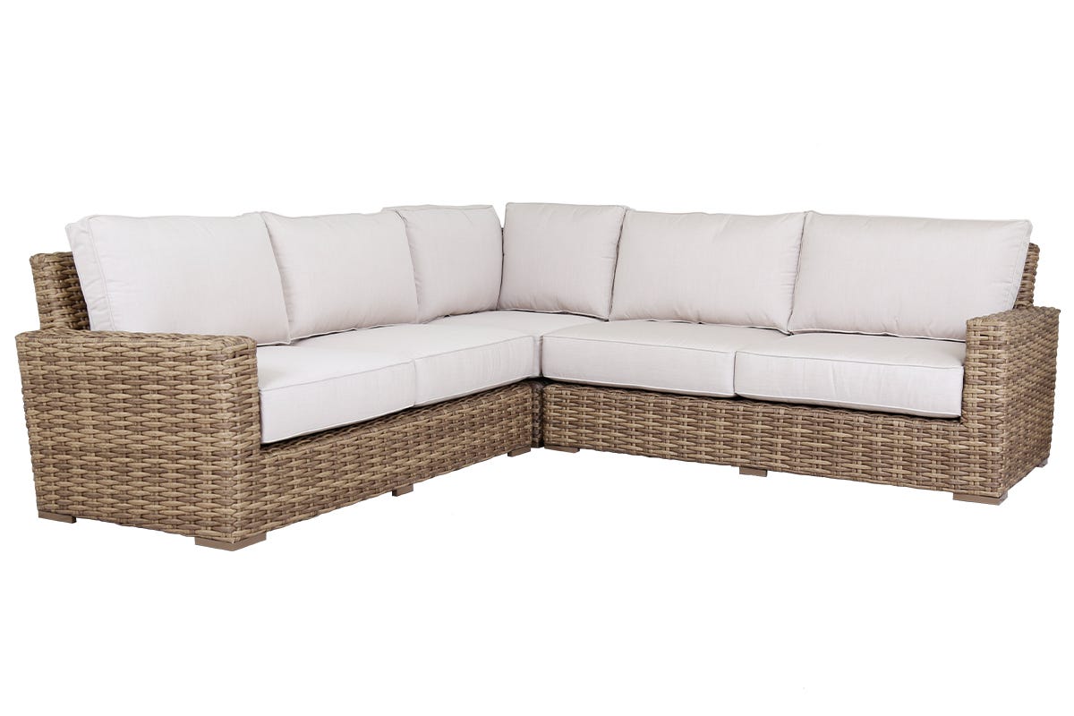 Sunset West / Hooker Furnishings Outdoor Havana Sectional in Canvas Flax w/ Self Welt available through Urban Country
